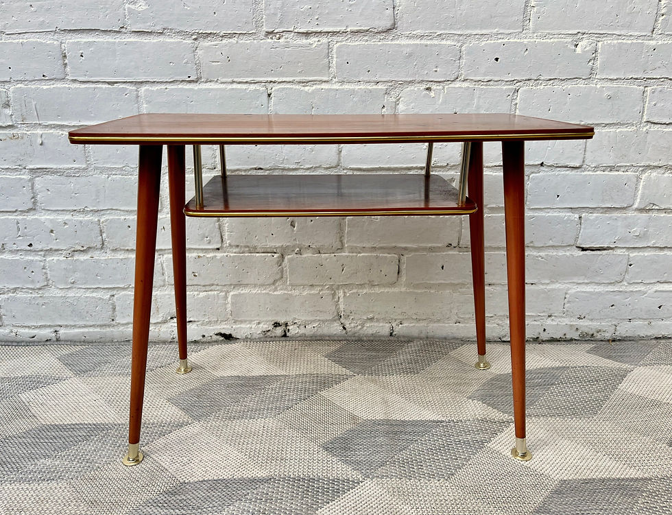 Small Vintage Side Table with Dansette Legs front