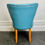 Miniature : Vintage Italian Cocktail Chair Blue Vinyl #981