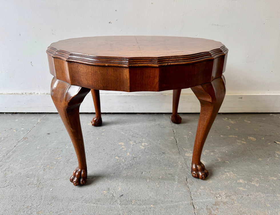 Small Vintage Round Coffee Table edge