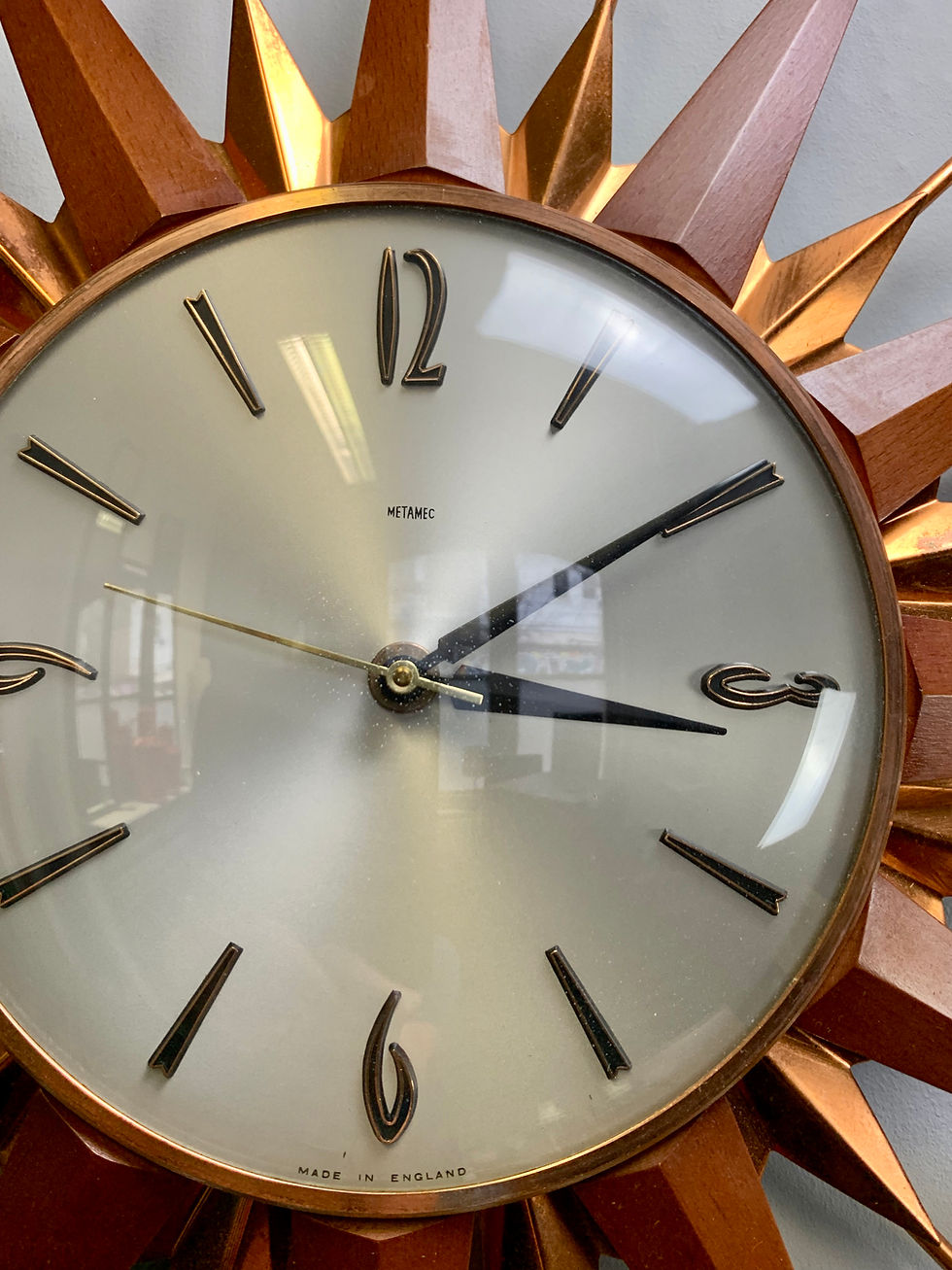 Miniatura: Vintage Metamec Starburst Wall Clock Teak Copper #964