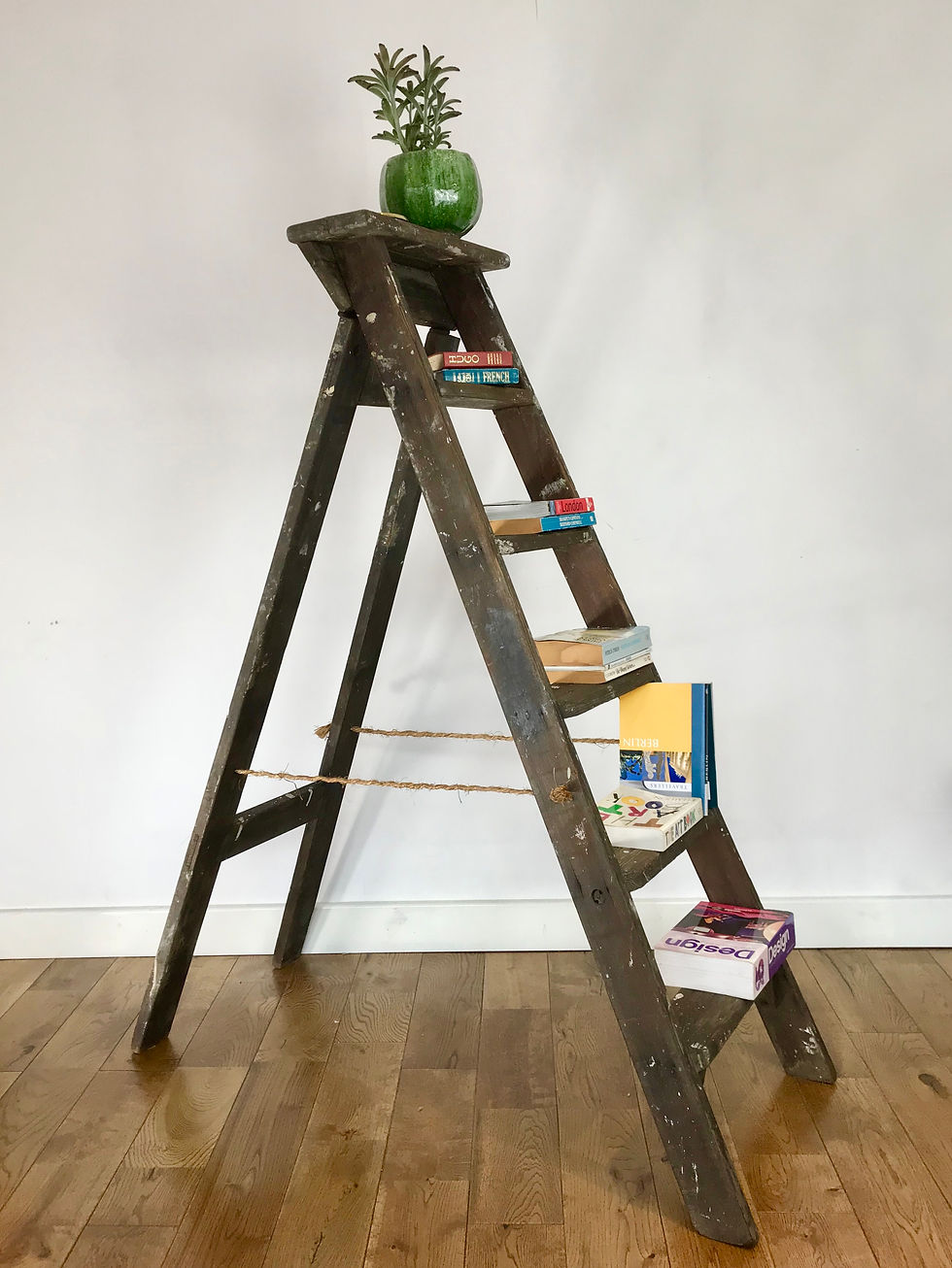 Vintage Wooden Folding Ladder Shelving #539