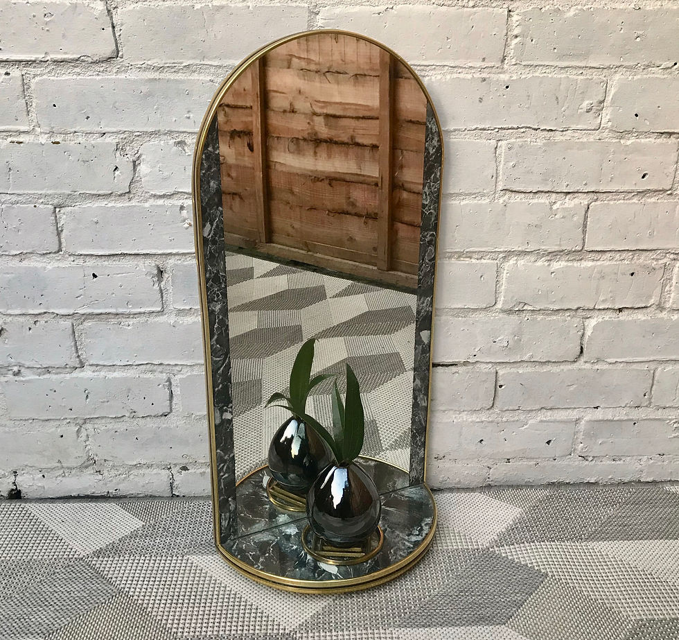 Miniature : Vintage Retro Wall Mirror With Shelf #502