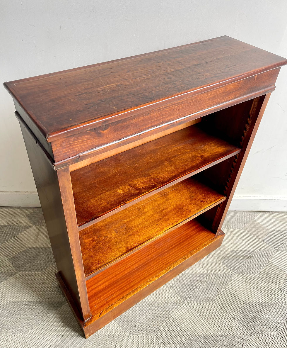Miniature : Vintage Wooden Open Bookshelf with Shelves