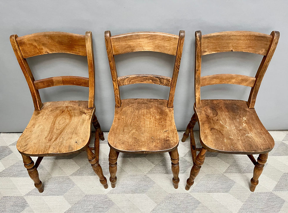 Miniatura: Pair of Victorian Wooden Kitchen Dining Chairs