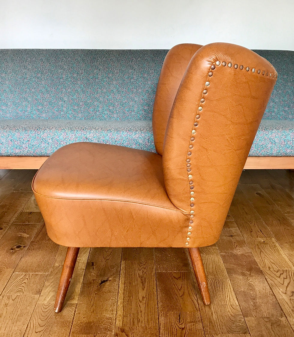 Miniatura: BROWN VINTAGE COCKTAIL SIDE CHAIR