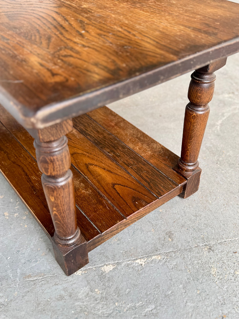 Miniatura: Vintage Oak Coffee Table with Shelf by Webber side