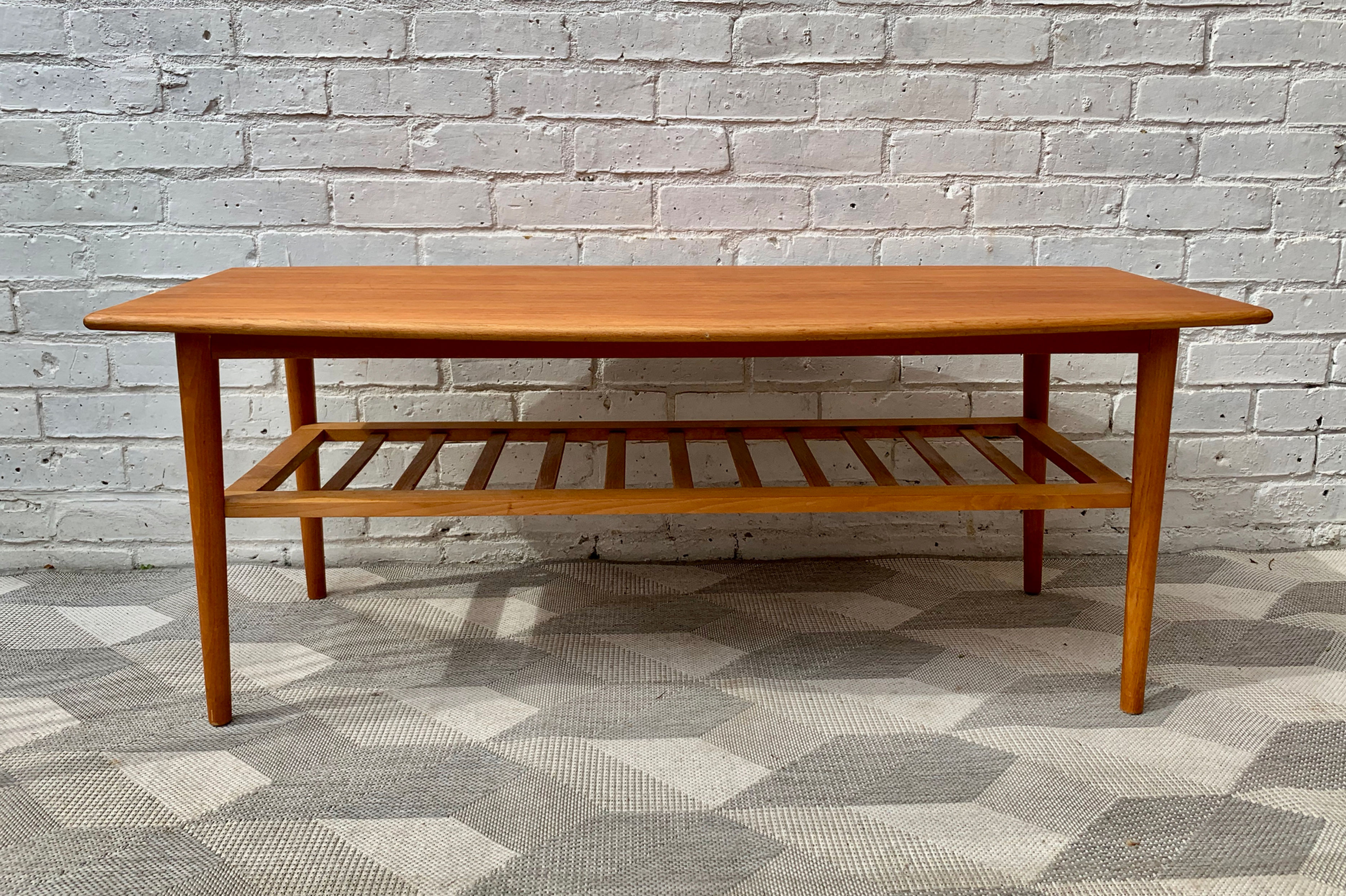 Vintage Coffee Table with Shelf #D120