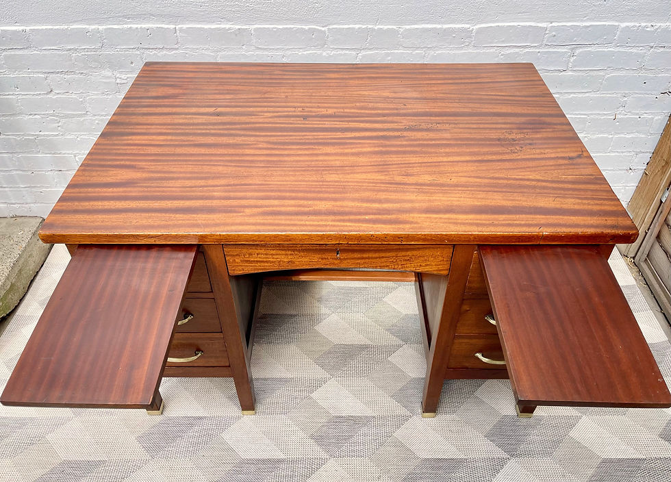 Miniatura: Vintage Wooden Desk with Drawers Mahogany