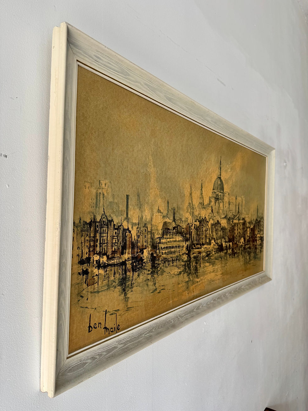 Thumbnail: Vintage London Cityscape Print by Ben Maile left side