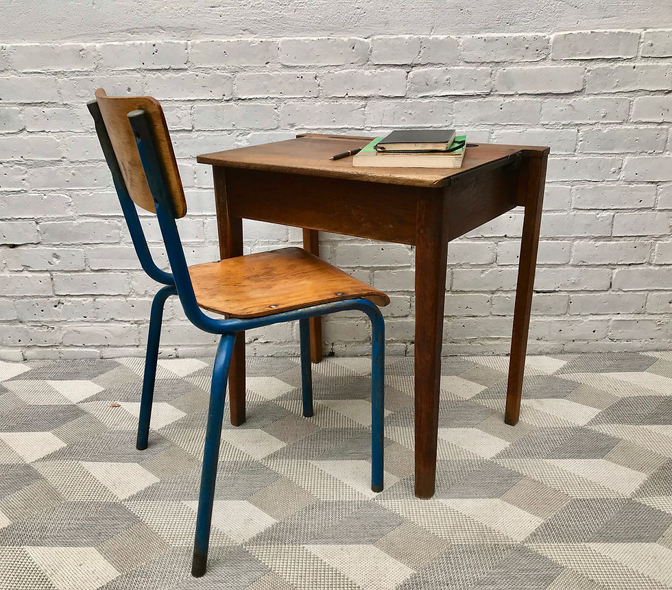 Miniature : Vintage Retro Desk Chair Wood Metal #550