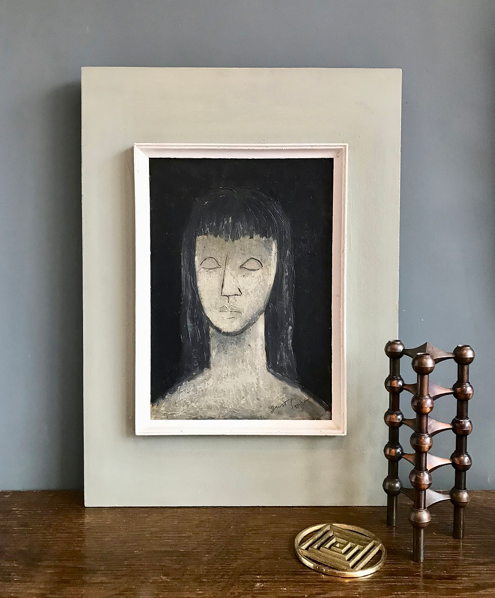 Miniatura: Mid Century Oil Painting Woman Gust Smet #627