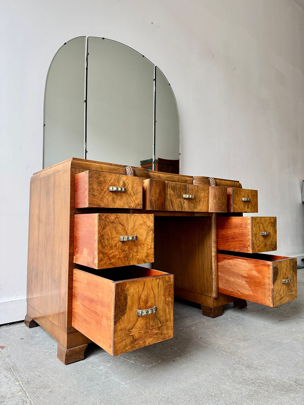 Miniatura: Art Deco Dressing Table With Mirror and Drawers