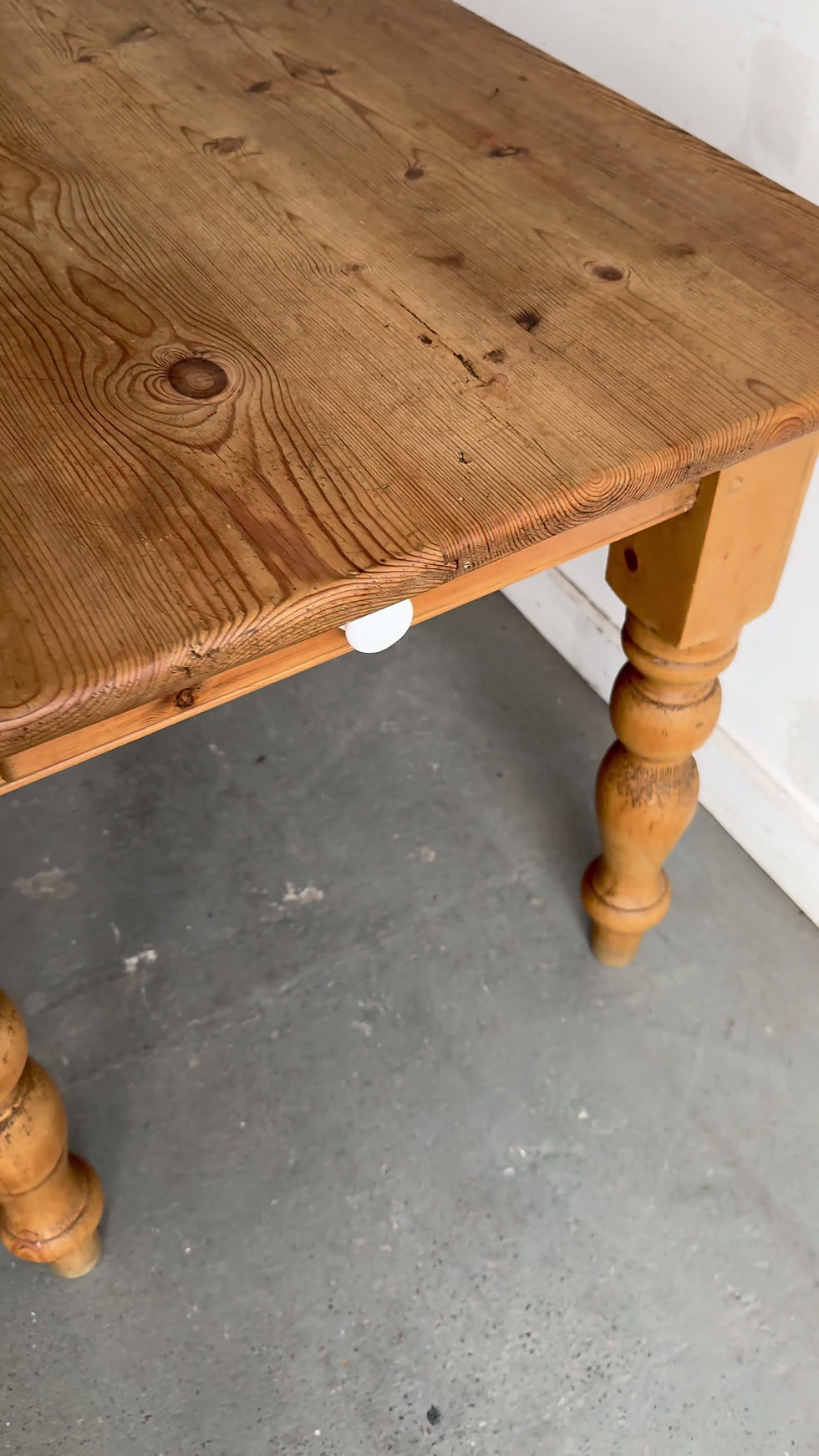 Thumbnail: Vintage Pine Kitchen Dining Table with Drawer – Country Farmhouse Style