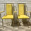 Miniature : Pair of Vintage Carver Chairs Metal Yellow #669