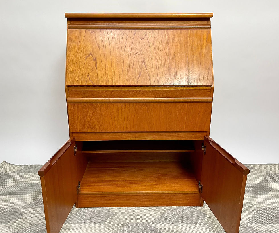 Vintage Teak Bureau Cabinet Desk cupboard