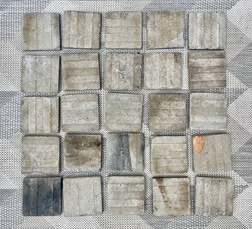 Miniatura: Reclaimed Multi Coloured Square Cement Tiles