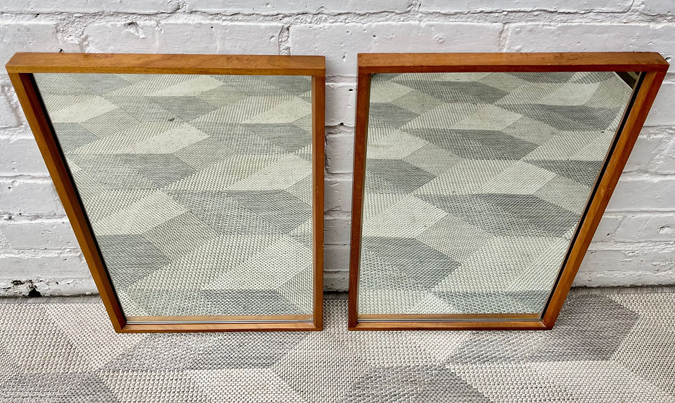 Miniature : Pair of Vintage Teak Wall Mirrors