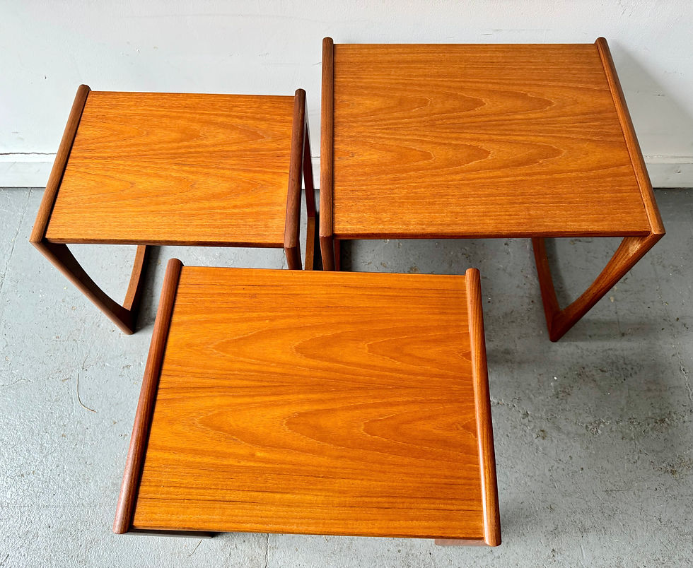 Miniature : Set of 3 Teak G Plan Nested Tables top