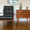 Miniature : Pair of Mid Century Retro Black Armchairs #408