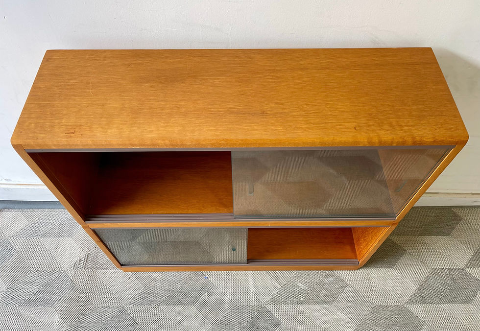 Miniatura: Vintage Teak Bookcase with Glass Doors edge