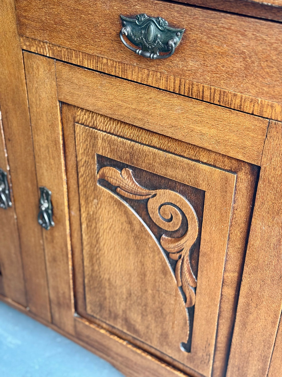 Miniature : Sideboard Arts and Crafts Vintage Oak