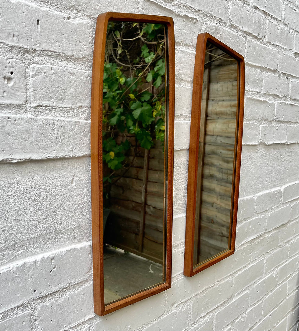 Miniature : Small Pair of Vintage Teak Wall Mirrors