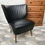 Miniature : Vintage Retro Cocktail Chair Black Vinyl #492