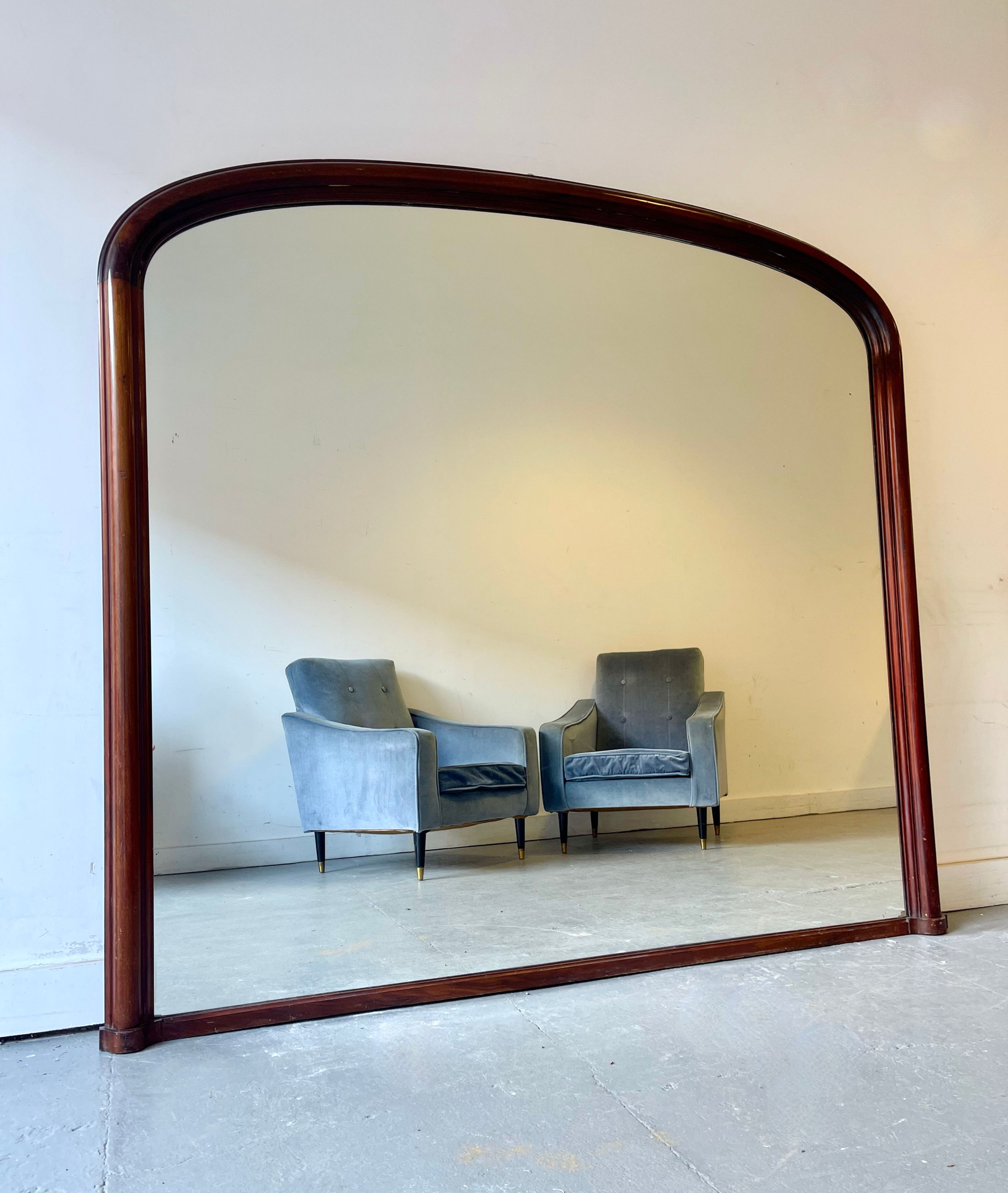 Large Mahogany Framed Mantlepiece Mirror