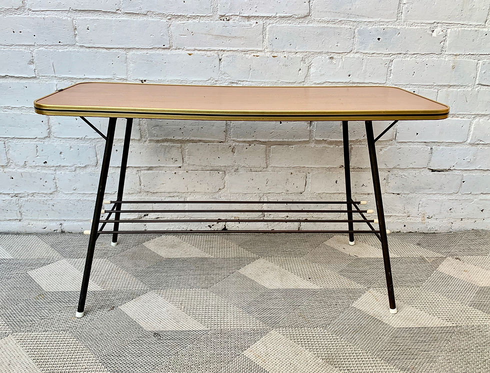 Small Vintage Coffee Table with Shelf #D348