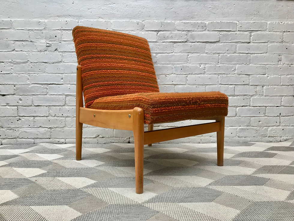 Miniature : Vintage Retro Side Chair Orange #587