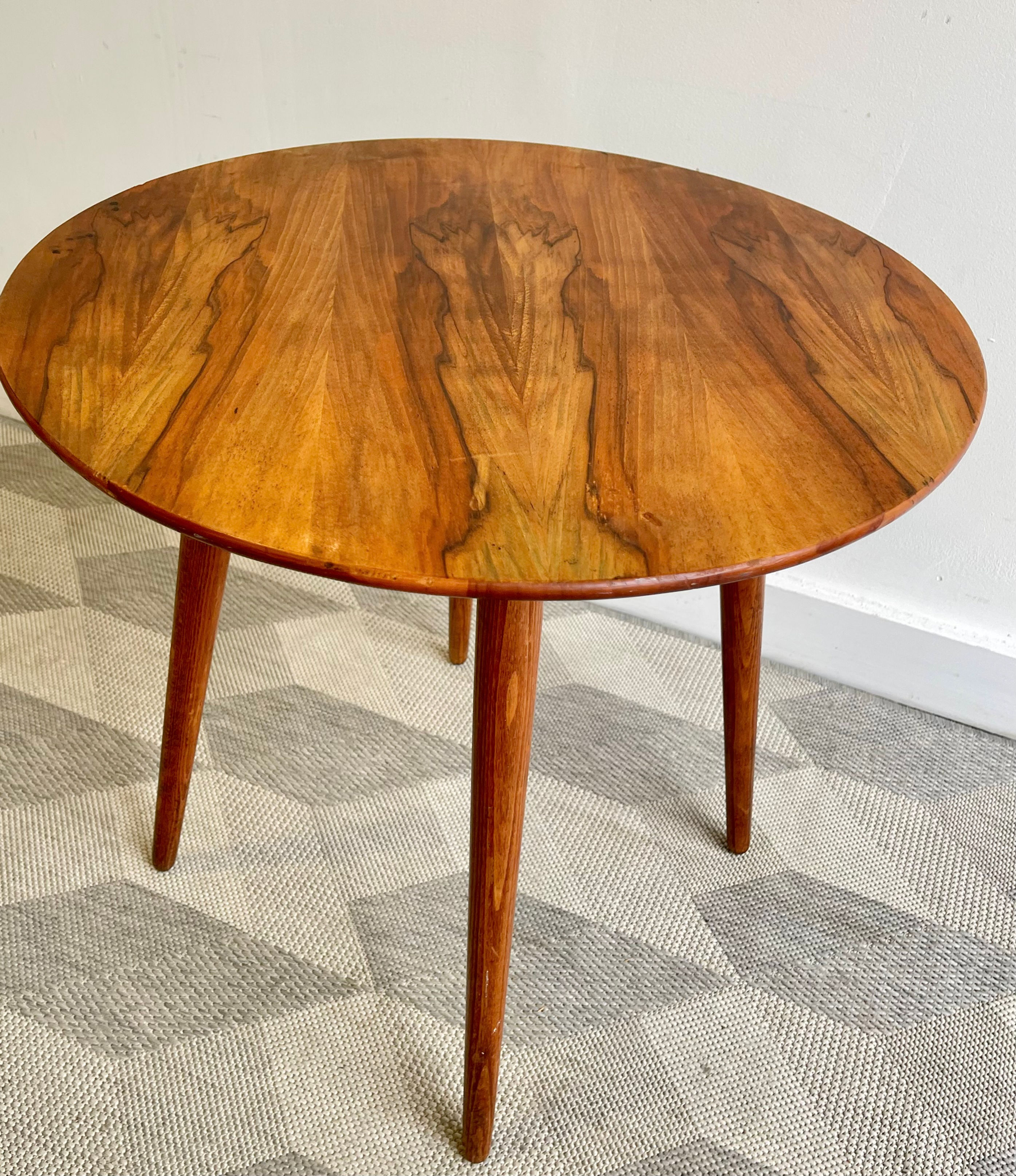 Vintage Round Wooden Side Table