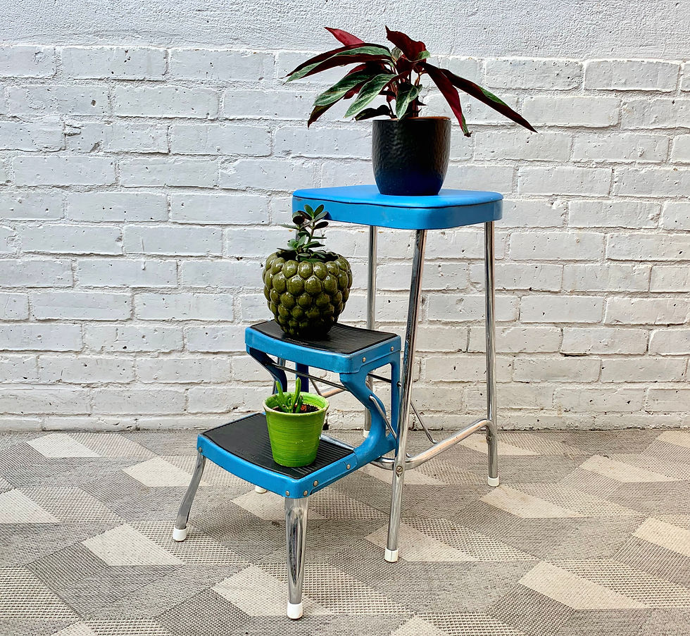 Thumbnail: Vintage Folding Step Ladder Blue by Prestige