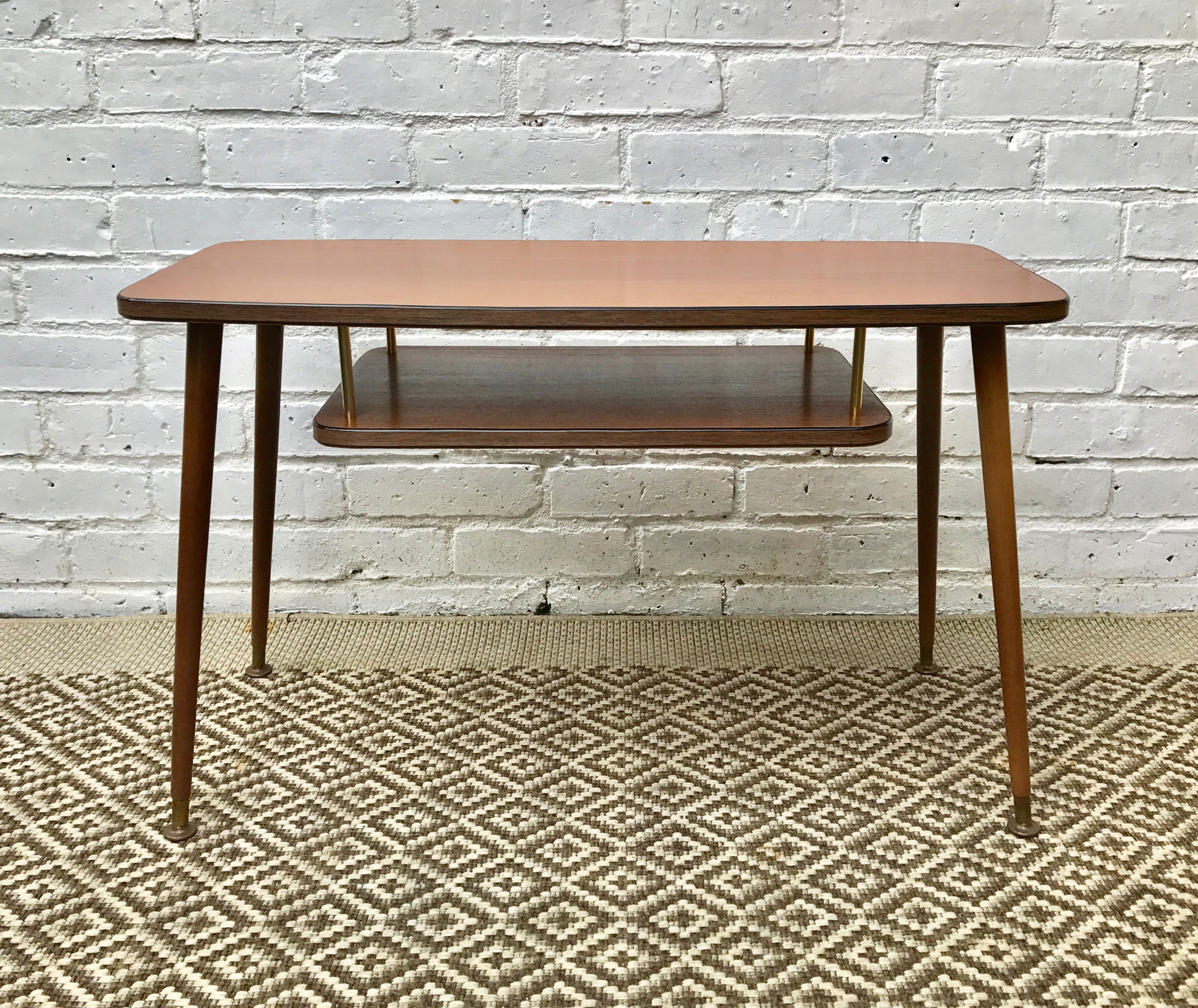 Vintage Coffee Side Table With Lower Shelf #379