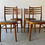 Thumbnail: Vintage Dining Chairs with Black Vinyl Set of 4 front