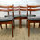 Miniature : Mid Century Teak Black Vinyl Dining chairs #402