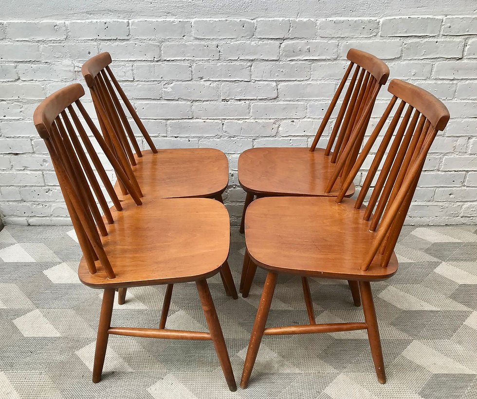 Miniatura: Set of 4 Vintage Dining Chairs Wooden #825