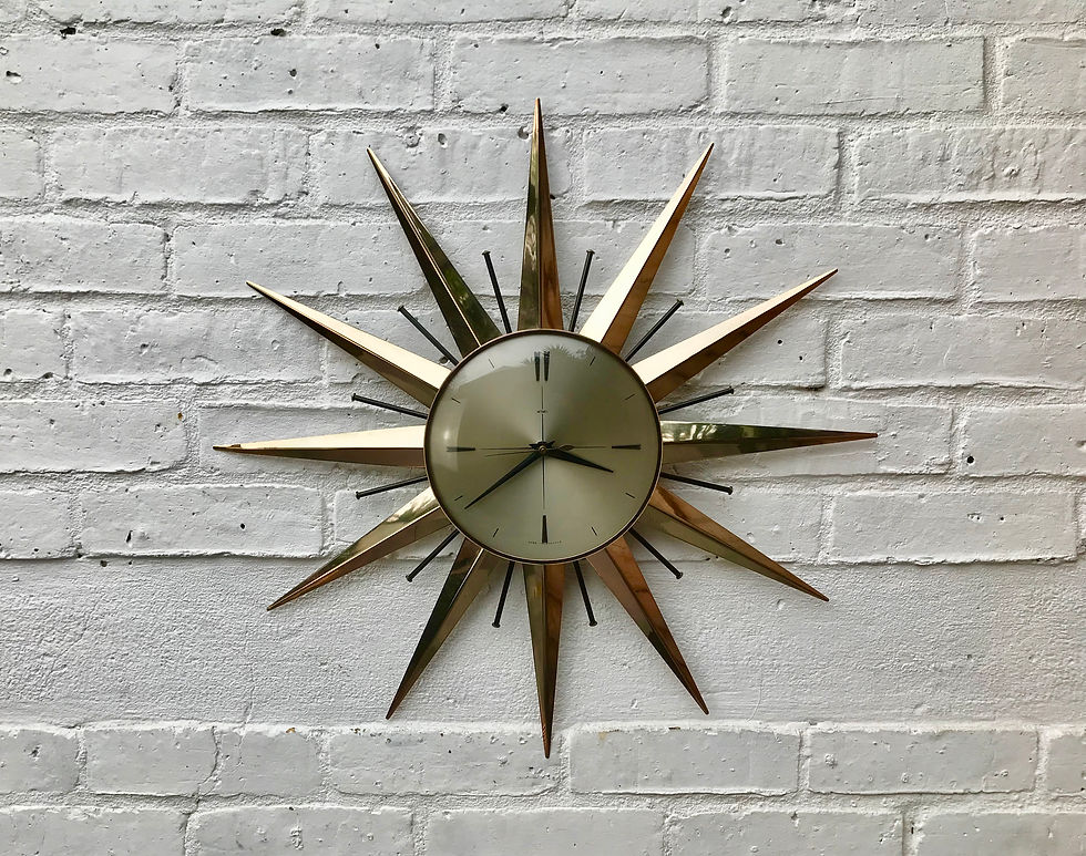 Vintage Retro Starburst Clock Metamec #619
