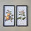 Miniature : PAIR ORIGINAL VINTAGE FLORAL PRINTS 1970's ca