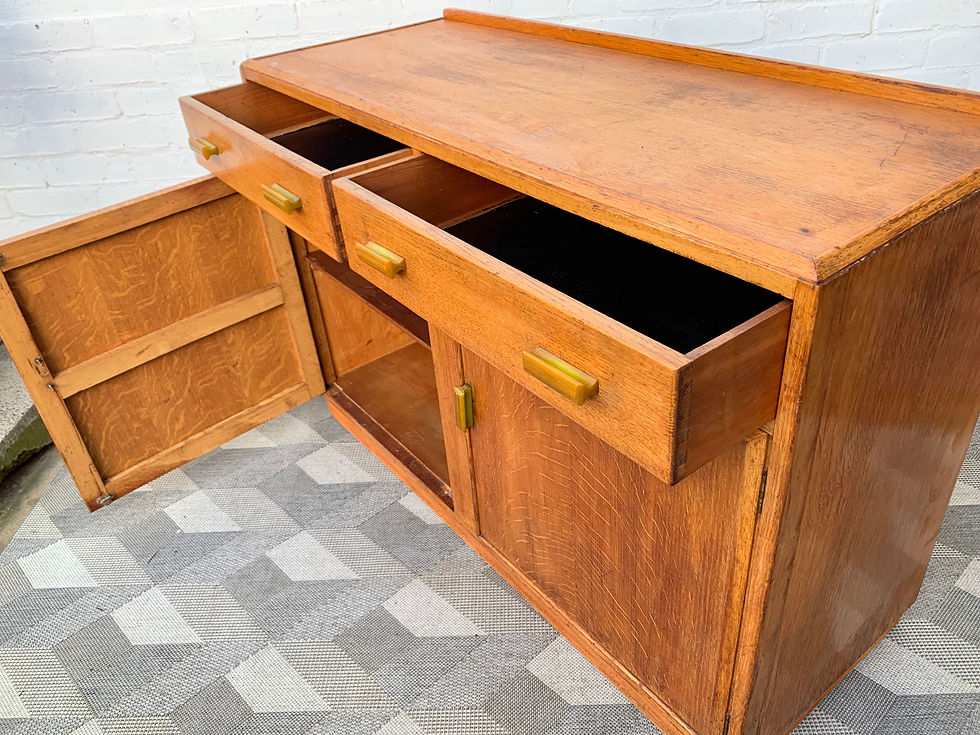 Miniature : Vintage Sideboard Cabinet Cupboard with Drawers Oak drawers