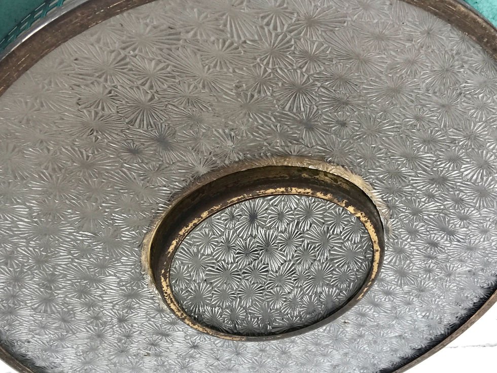 Thumbnail: Turquoise Vintage Pendant Light Chandelier 1950s ca #188