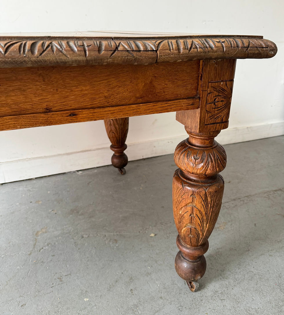 Miniature : Large Antique Oak Dining Table
