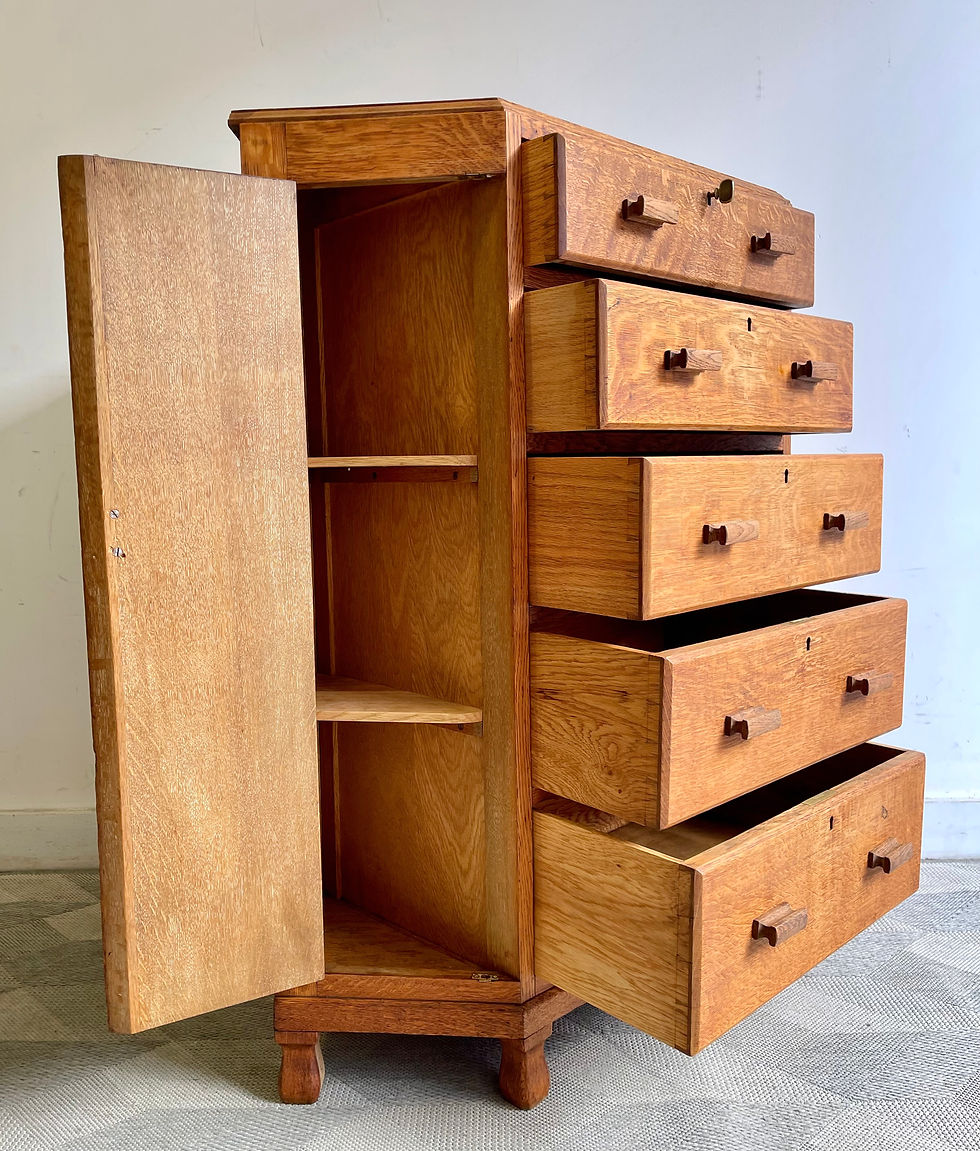 Miniatura: Art Deco Oak Corner Unit with Drawers
