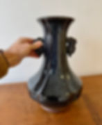 Chinese Studio Pottery Vase with Flambe Glaze scal