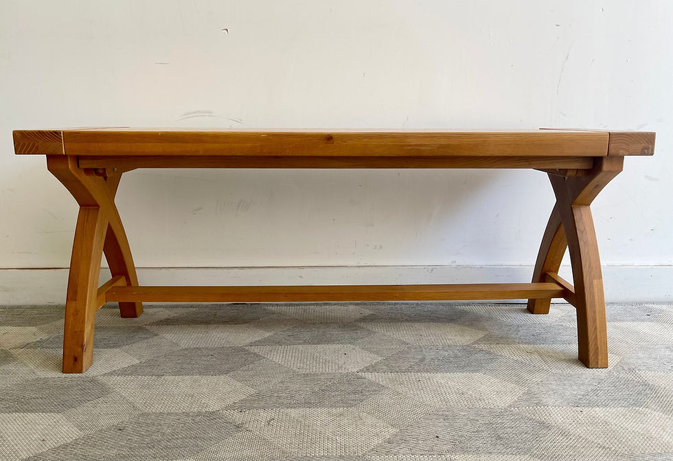 Solid Oak Dining Bench with Cross Legs