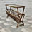 Miniatura: Vintage Side Table Magazine Rack Wicker Glass #545