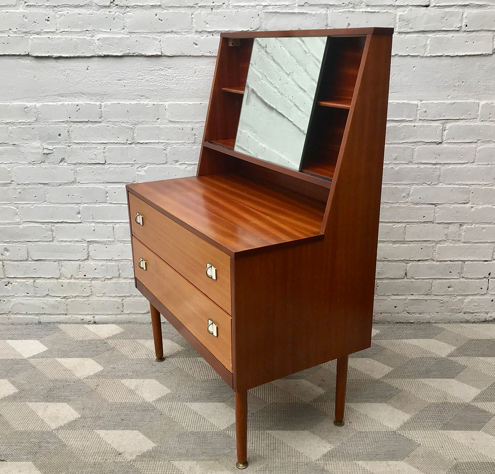 Miniature : Small Vintage Dressing Table Drawers Mirror #876