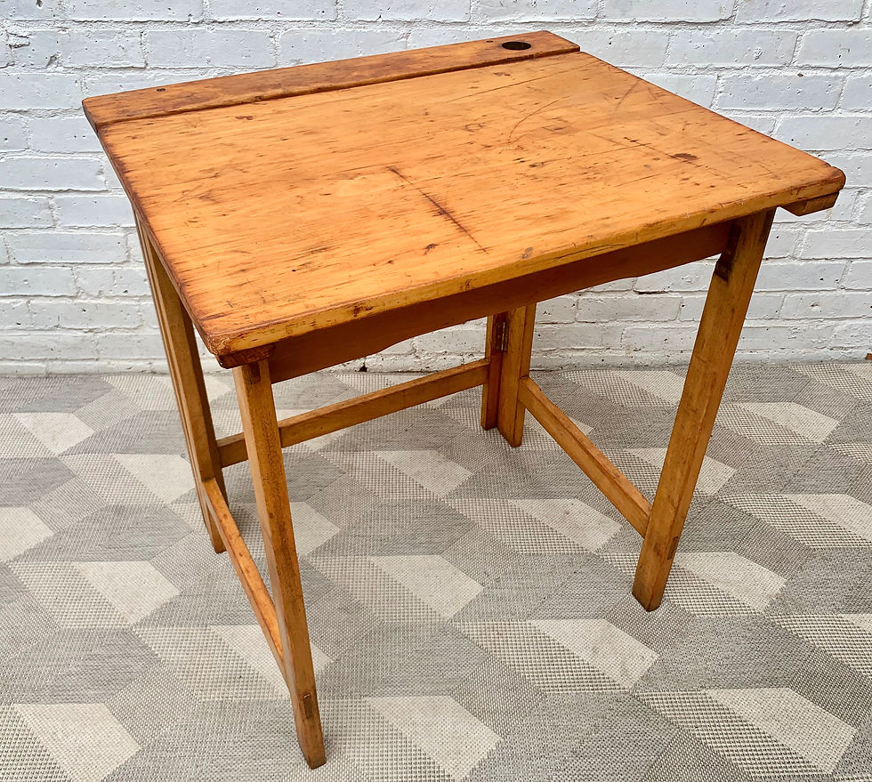 Thumbnail: Vintage Folding School Desk Wooden right