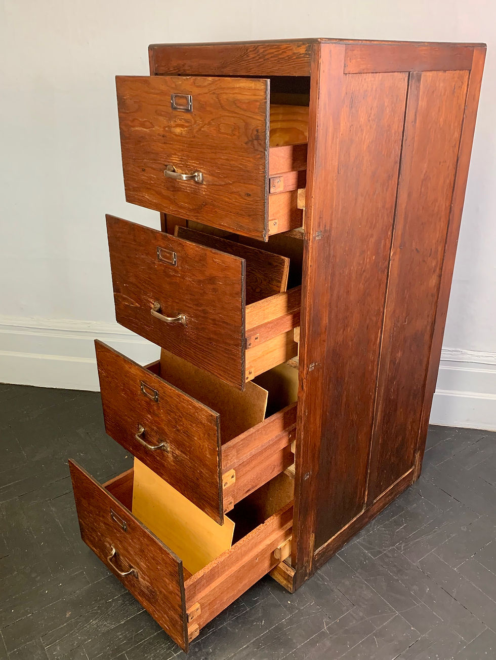 Miniatura: Vintage Wooden Filing Cabinet Large #922