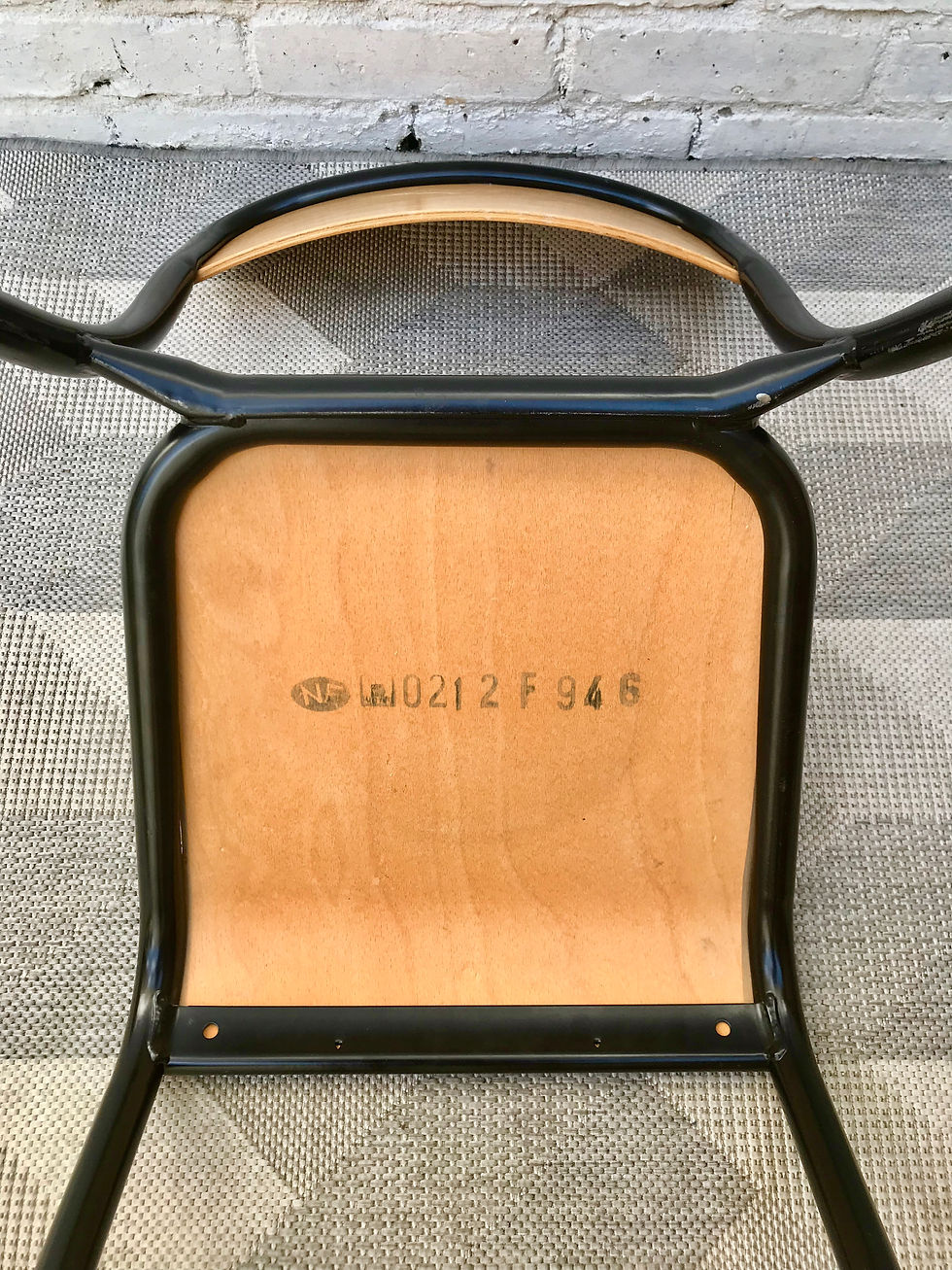 Miniature : Pair of Vintage School Desk Chairs French Industrial #867