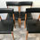 Miniatura: Vintage Black Vinyl Dining Chairs Set of 4 #506